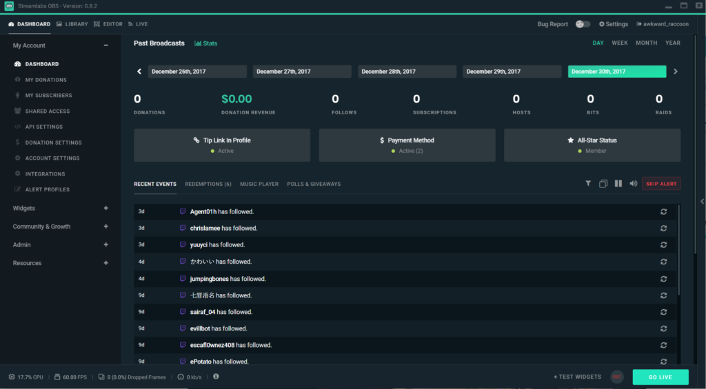 streamlabs obs recording